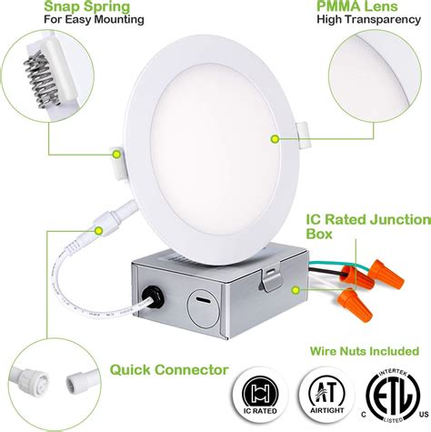 addlon slim led recessed lighting with junction box|12 pack led ceiling lights.